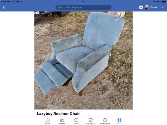 blue recliner