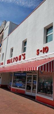 Walton's 5-10 storefront is the museum entrance