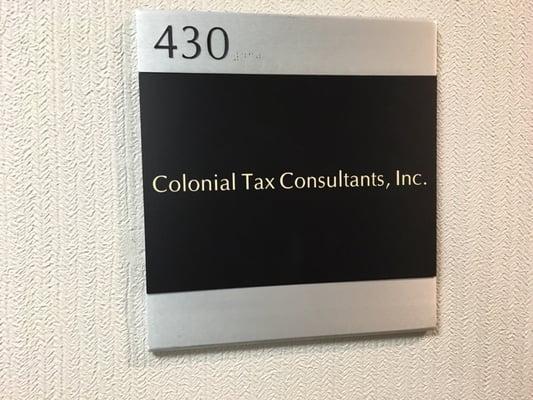 Colonial Tax Consultants Sign.