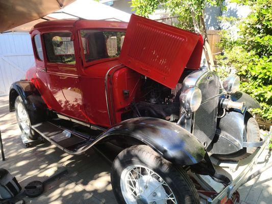 1930 MODEL A HOOD PAINTED BY IN AND OUT