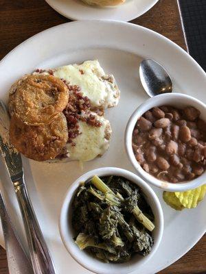 Kala's Chicken, turnip greens and pinto beans.