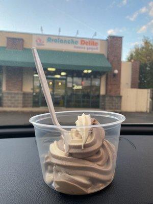 Naked froyo cuz all the topping were swarming with fruit flies and the clerk looked at me like I was the crazy one...