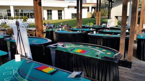 Casino tables for your next special event. Blackjack, roulette, poker, craps, and more.