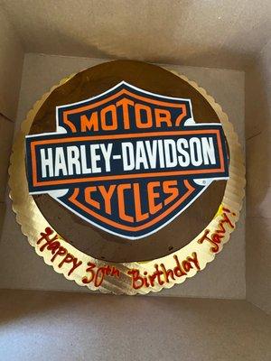 Customized Harley Davidson cake!