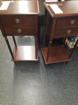 These little tables are priced $80 each. Maybe the owner should remember that this is a thrift store and not eBay.