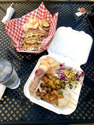 Chicken Satay Plate and Satay Tacos