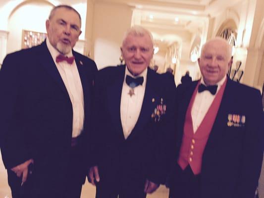 Herman  L/R  Brigadier David Skonieczny Colonel Wesley Fox MOH Major General Mike Coyne  At. Naples 240th Marine Corps Ball Hilton Naples Fl