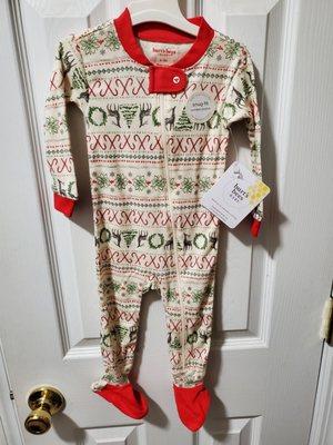 Burt's Bees Christmas themed onesie