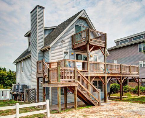 5 BR 3 BA 3rd row Beach Cottage with a Great View of the Atlantic Ocean and just a couple steps to the wide sandy beaches of ...