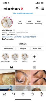 Instagram page with the link to book your appointment! Hope to see you soon