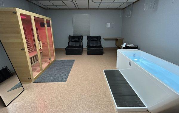 Cold Plunge and infrared light Sauna