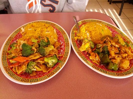 Left - Chicken with Broccoli; Right - Hunan Chicken - Not much different