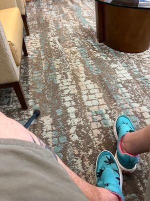 The carpet brings out the blue in my shoes.