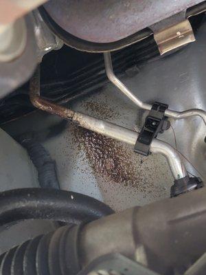 Splatter from engine leaks