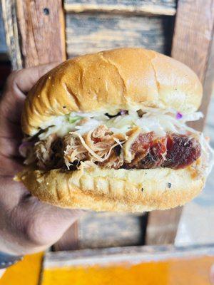 The Big Bamma pork shoulder sandwich