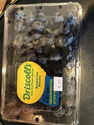 Blueberries at cost of $ 9.99 !!!