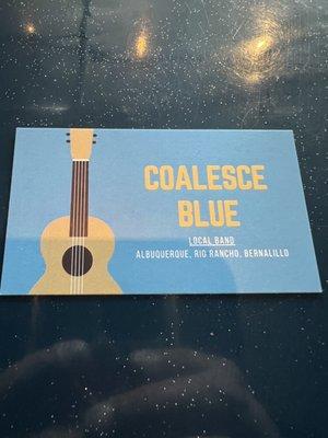 Band that was playing.  Coalesce Blue.  Lexi and Ray  .  @COALSCEBLUE