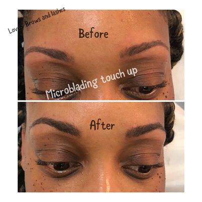 Eyebrows Microblading before and after