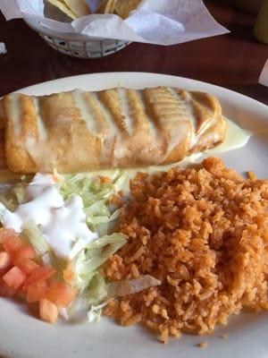 Ground beef chimichanga