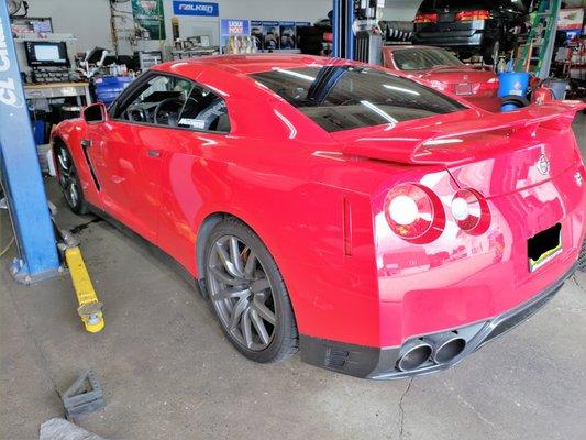 Nissan GTR at our auto service facility.