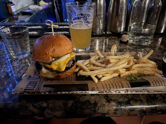 Wagyu Burger and a Hazy IPA