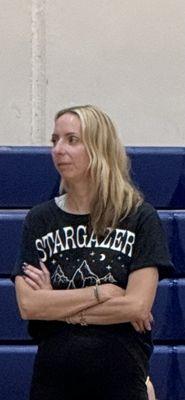 Hannah the Hippie gazing into the stars pretending to coach