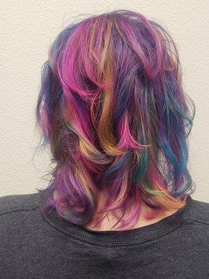 Elumen purple roots with kaleidoscope accents and layers by Jennifer