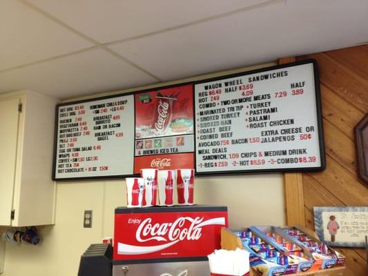 Deli sandwich menu board