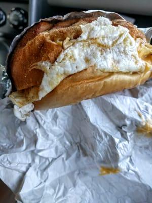 Sausage egg & cheese on hard roll