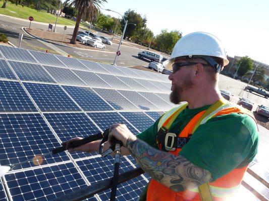 Danny joined us for a 20 hour day of cleaning 12,000 solar panels.