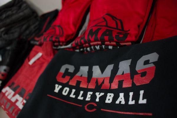 Moisture wicking practice jerseys, hoodies and more! Our online store for Camas Volleyball made their orders a sinch.