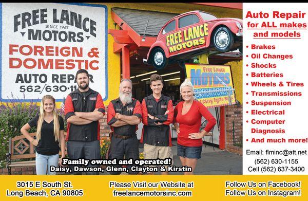 FREE LANCE MOTORS AUTO REPAIR's  Latest 908 Magazine Photo !  Quality - Friendly -  Reliable Auto Care EVERY TIME !