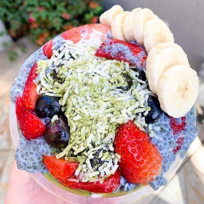 12oz. customized bowl ($8.30) Their chia pudding is amazing, but açaí base is relatively tasteless.