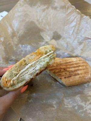 Spicy chicken pesto panini thru delivery