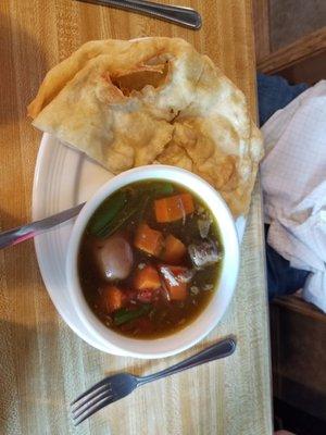 Beef stew and fry bread