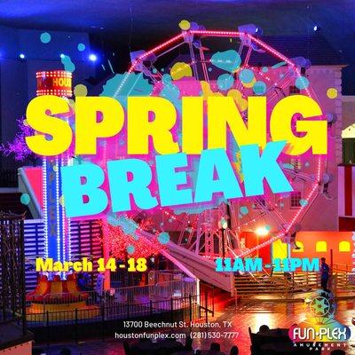 SPRING BREAK is on its way! We will be opening our doors early the week of spring break & stay tuned as we plan to announce our spring break