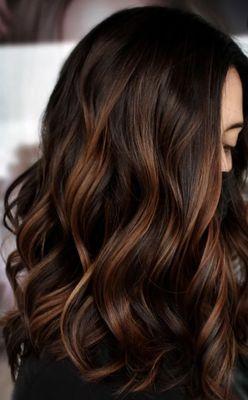 Chocolate brown with warm highlights