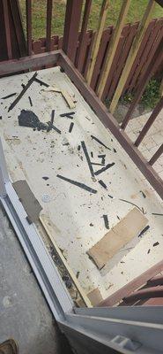 This is how my balcony was left following their "completion" of the job