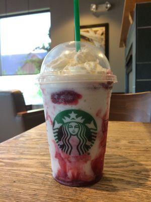 Serious strawberry frappacino