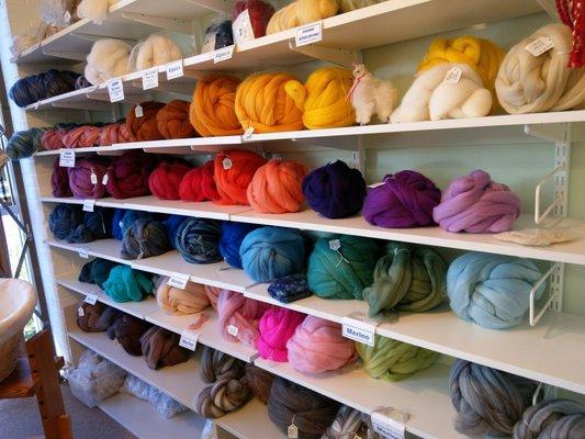 Beautiful colors of roving yarn. I think that's the term, right?