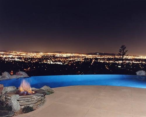 Infinity edge pool overlooking Monrovia, California