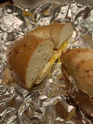 Egg and cheese bagel