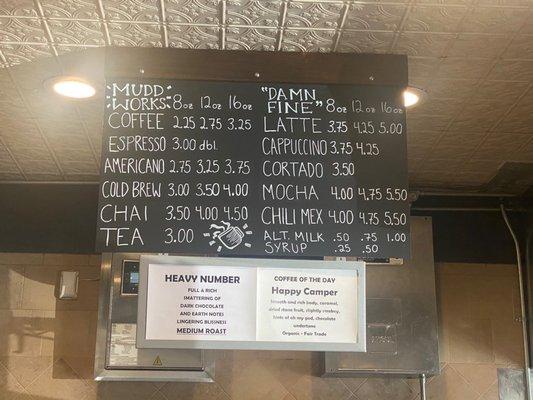 Coffee Menu