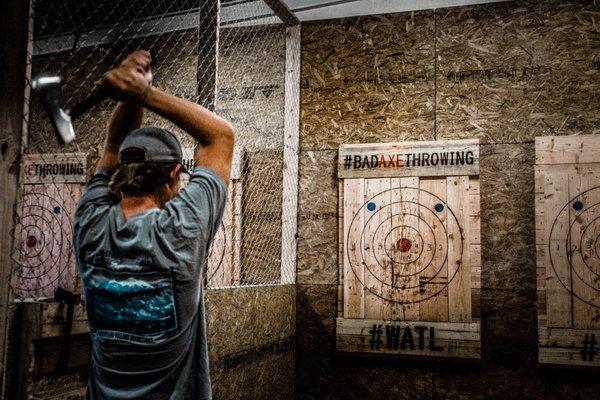 Axe Thrower and Target in OKC