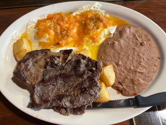 Steak and egg breakfast