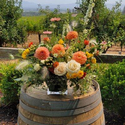 Wine barrel arrangement