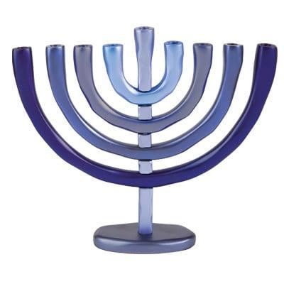 Blue Tone Aluminum Menorah