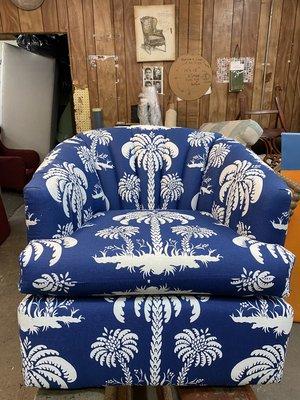 Channel Back Chair with a Palm Tree Print!