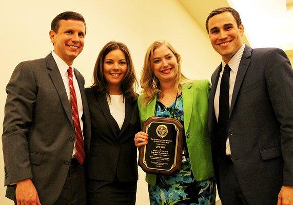 Jane Muir receives the Florida Bar's Lynn Futch Most Productive Young Lawyer Award