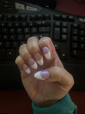 French tip with a hint of purple.